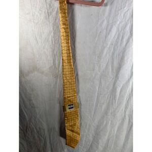 RBM Collection Gold Silk Geometric Circle Pattern Stain Resistant Mens Necktie